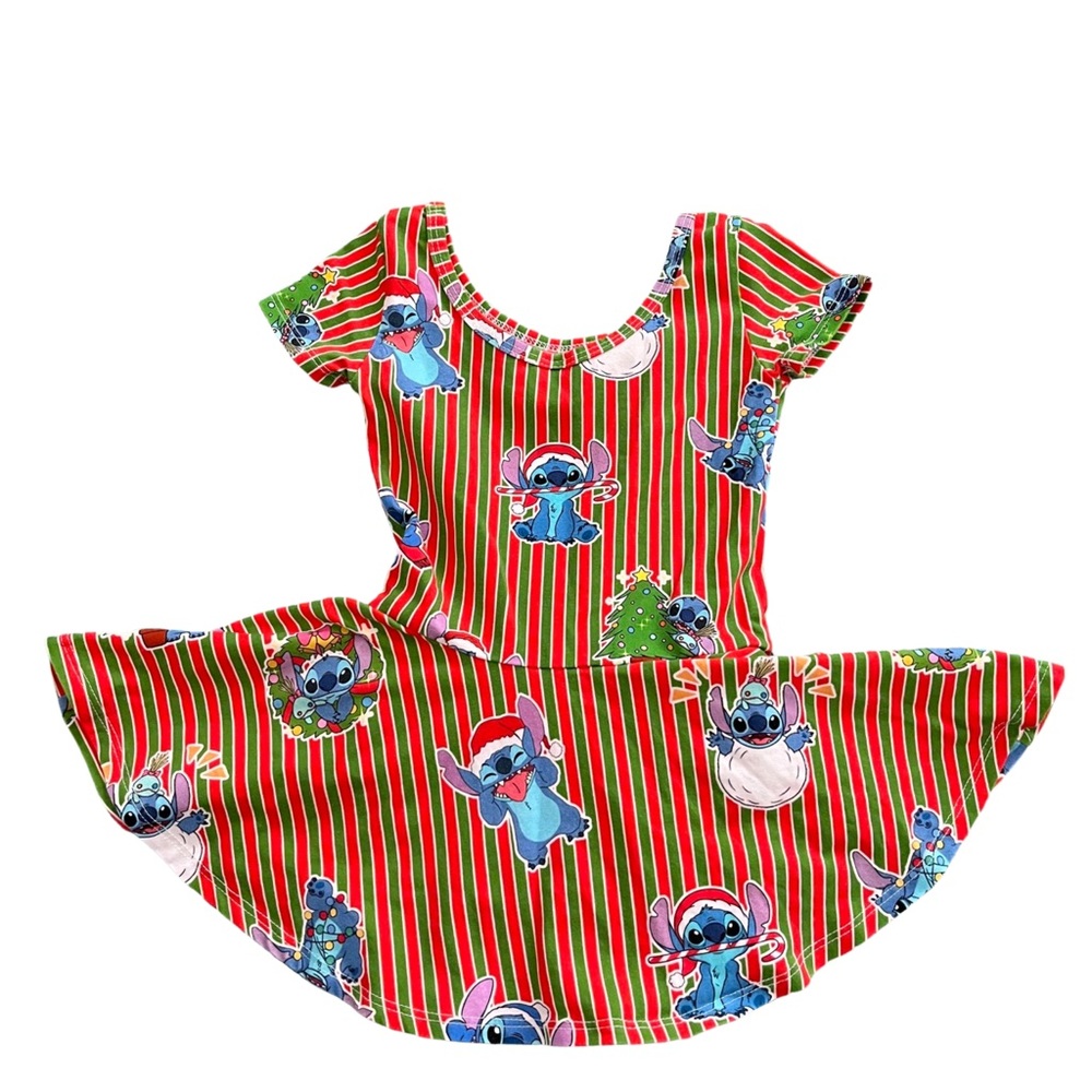 Wild Rich Kids WRK Skirted Leotard Christmas Disney Lilo & Stitch 3/4T